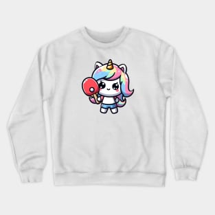 Table Tennis Unicorn Olympics 🏓🦄 - Smashing Cuteness! Crewneck Sweatshirt